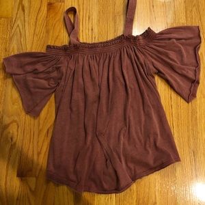 off the shoulder loose tee with thick straps